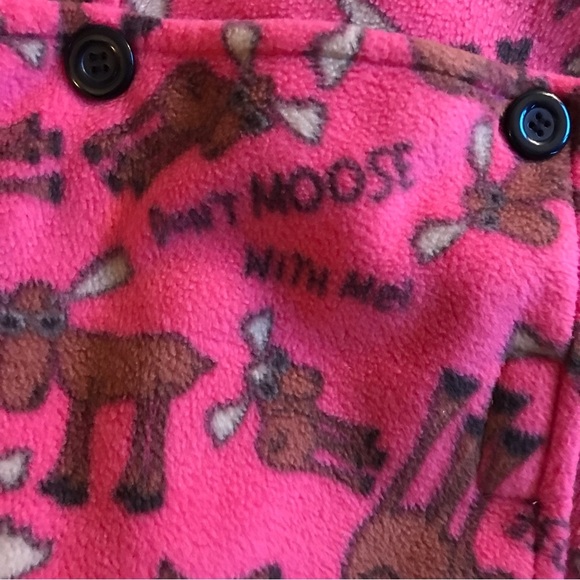 Lazy One XL womens pink Don’t moose with me footed trap door onesie - Picture 7 of 8
